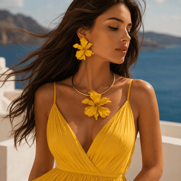 Set colier Floare de Narcisa